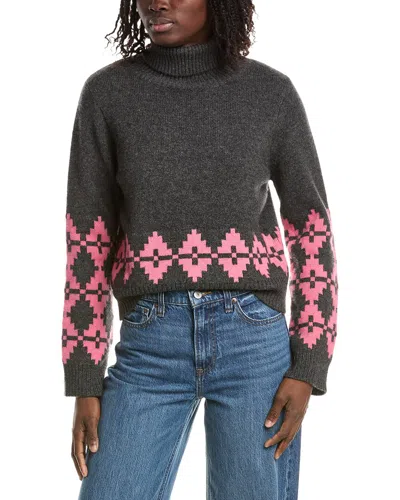 &isla Noah Geo Turtleneck Cashmere Sweater In Grey