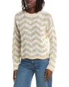 &isla Odele Chevron Stripe Sweater In White