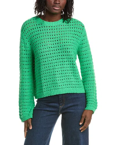 &isla Ollie Texture Stitch Flared Sleeve Sweater In Green
