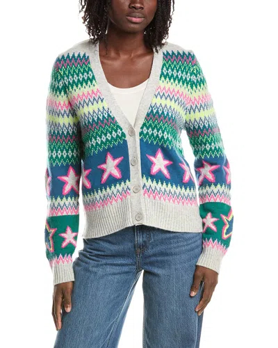 &isla Penny Fairisle Star Cashmere Cardigan In Silver