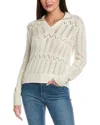 &isla Phoebe Pointelle Polo Sweater In Neutral