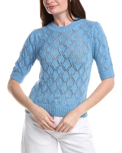 &isla Piper Pointelle Knit Top In Blue
