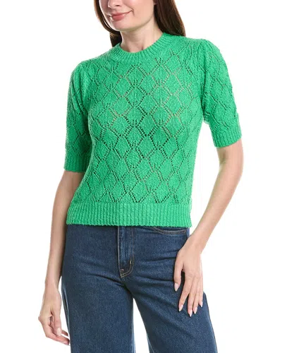 &isla Piper Pointelle Knit Top In Green