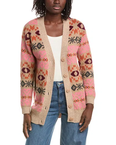 &isla Rita Aztec Longline Cashmere Cardigan In Multi