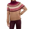 &isla Sara Fairisle Mock Neck Sweater In Almond Multi In Multi