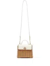 &isla Selene Top Handle Woven Shoulder Bag In Neutral