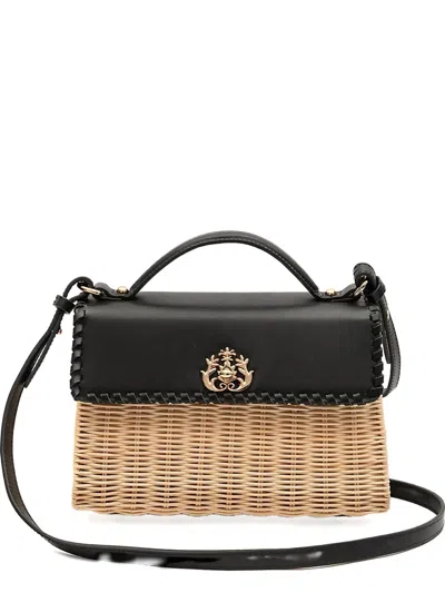 &isla Selene Woven Top-handle Shoulder Bag In Neutral
