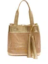 &isla Sextavada Woven Tassel Shoulder Bag In Neutral