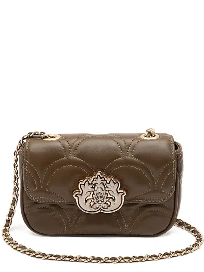 &isla Sirena Quilted Appliqué Chain Shoulder Bag In Brown