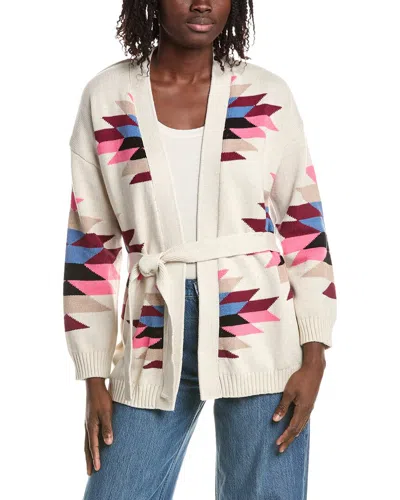 &isla Tahlia Longline Aztec Cardigan In White