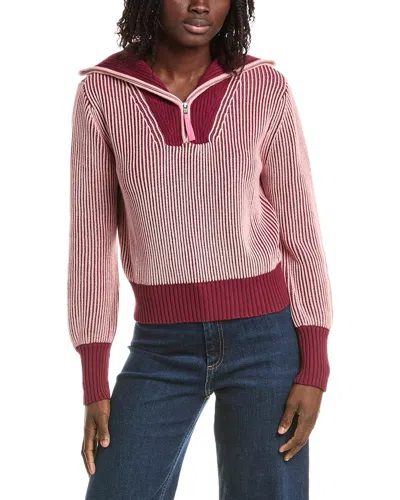 &isla Verity Plaited Rib 1/4-zip Sweater In Pink
