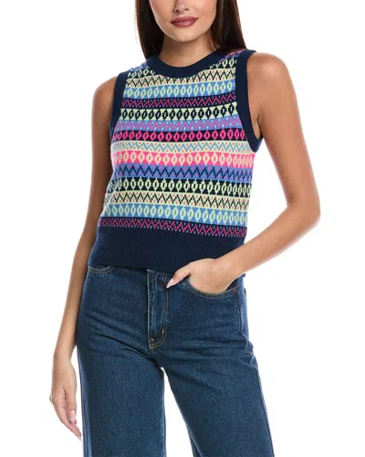 &isla Willow Fairisle Cashmere Vest In Blue