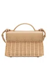 &isla Woven Top-handle Shoulder Bag In Neutral
