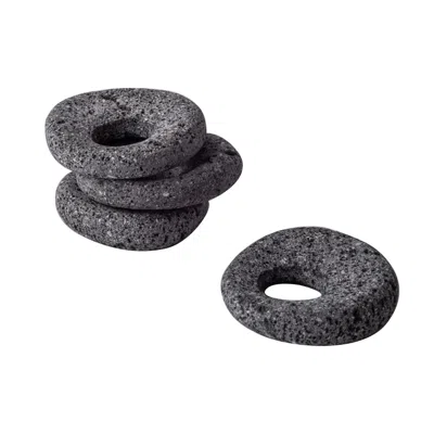 And Jacob Grey Napkin Holder Set - Lava Stone In Gray