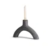 And Jacob Grey Wishbone Lava Stone Candle Holder In Multi