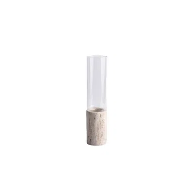 And Jacob Neutrals Soliflor Travertine Marble Vase - Small