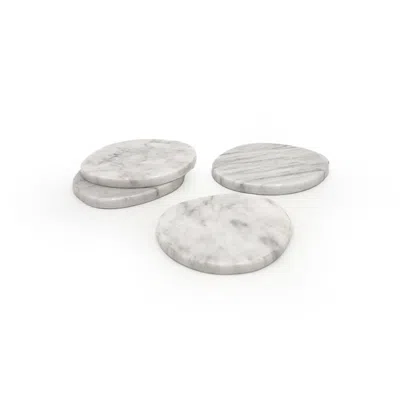 And Jacob Pebbles Coasters Set - White Marble