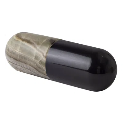 And Jacob Pill Sculpture - Black Marble & Green Onyx