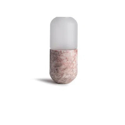 And Jacob Rose Gold Pill Candle Holder - Pink Marble In Multi
