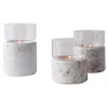 And Jacob Santuario Candle Holder Set - White Marble In White