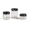 And Jacob Three Stackable Marble Glass Containers - Black In Black