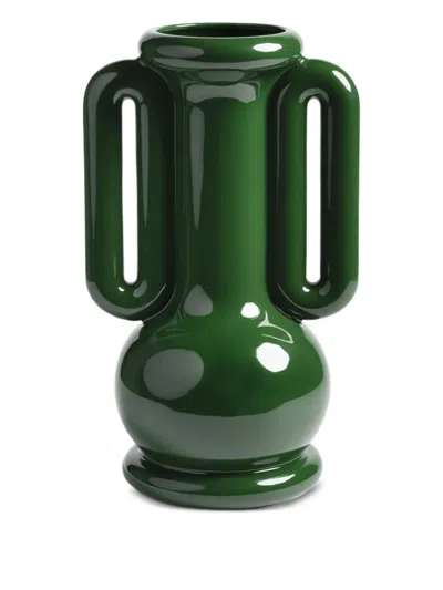 &k Amsterdam Amfora Side-handles Vase (36cm X 21.5cm) In Green