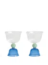 &k Amsterdam Glassware Multicolor Uni In Blue