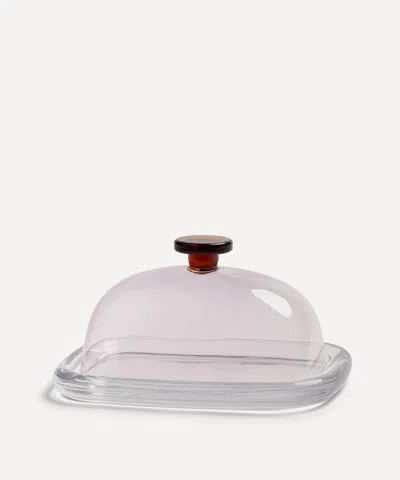 &klevering Cantine Pink Butter Dish In Transparent