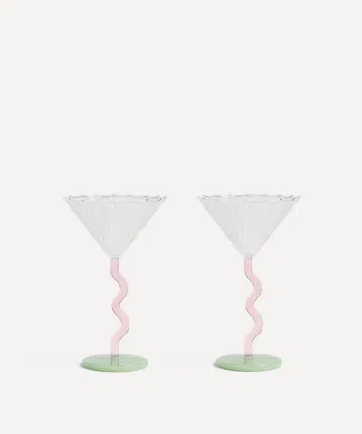 &klevering Curve Pink Coupe Glasses Set Of Two