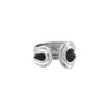 &lottie Men's Black / Silver Parallel Silver & Enamel Ring In Multi