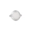 &lottie Men's White / Silver Parallel White Agate Signet Ring