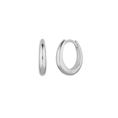 &lottie Women's Classic Silver Huggie Hoops