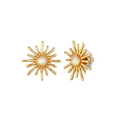 &lottie Women's Gold Arka Opal Stud Earrings