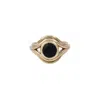 &lottie Women's Gold / Black Parallel Onyx Pinky Ring