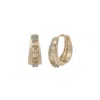 &lottie Women's Gold Doublet Opal Huggie Hoops