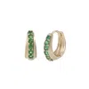 &lottie Women's Gold / Green Doublet Tsavorite Huggie Hoops