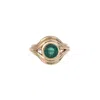 &lottie Women's Gold / Green Parallel Emerald Pinky Ring