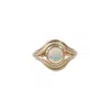 &lottie Women's Gold Parallel Opal Pinky Ring