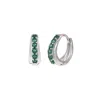 &lottie Women's Silver Doublet Auventurine Huggie Hoops
