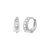 &lottie Women's White / Silver Doublet White Chalcedony Huggie Hoops