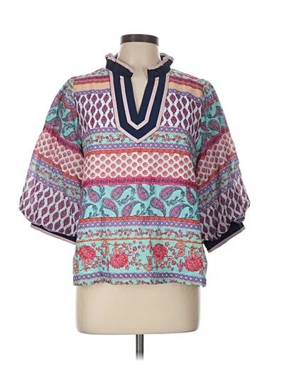 Pre-owned &merci 3/4 Sleeve Blouse In Blue