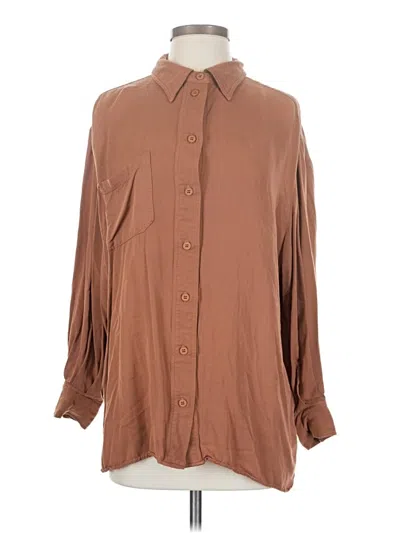 Pre-owned &merci Long Sleeve Blouse In Brown