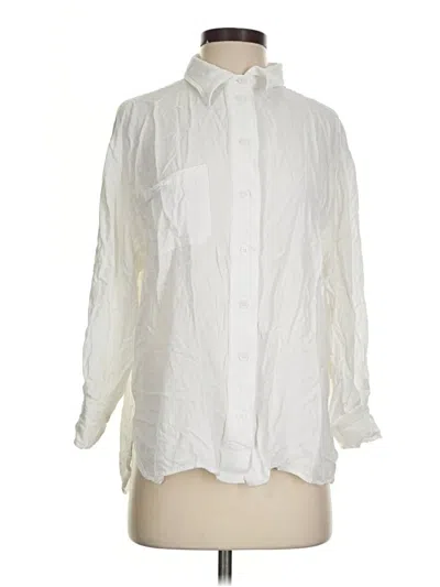 Pre-owned &merci Long Sleeve Blouse In White