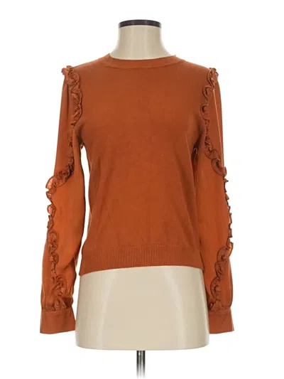 Pre-owned &merci Long Sleeve Top Brown Boatneck Tops