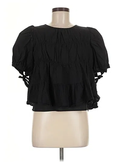 Pre-owned &merci Short Sleeve Blouse In Black