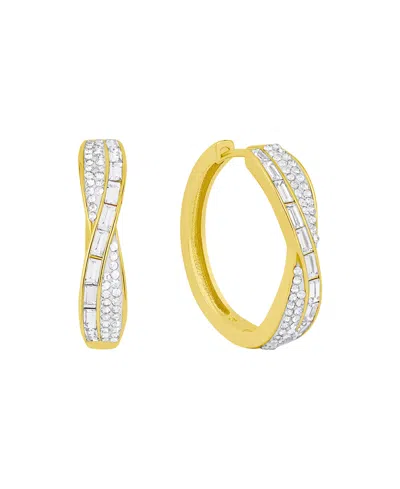 And Now This 18k Gold Plated Crystal Hoop Earrings