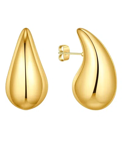 AND NOW THIS 18K GOLD PLATED OR SILVER LARGE TEARDOP STUD EARRINGS