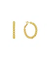 AND NOW THIS 18K GOLD PLATED OR SILVER PLATED BEAD HOOP EARRING
