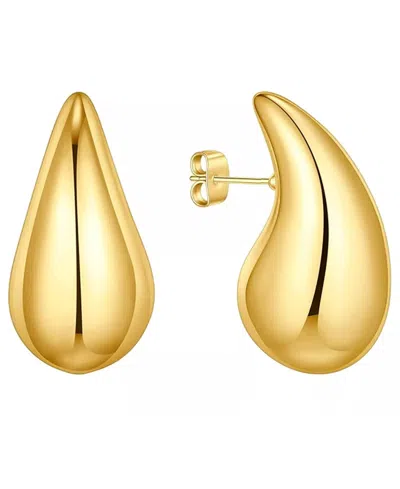 AND NOW THIS 18K GOLD PLATED OR SILVER PLATED EXTRA LARGE TEARDROP STUD EARRING