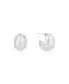 And Now This 18k Gold Plated Or Silver Plated Puff C Hoop Earring In Silver